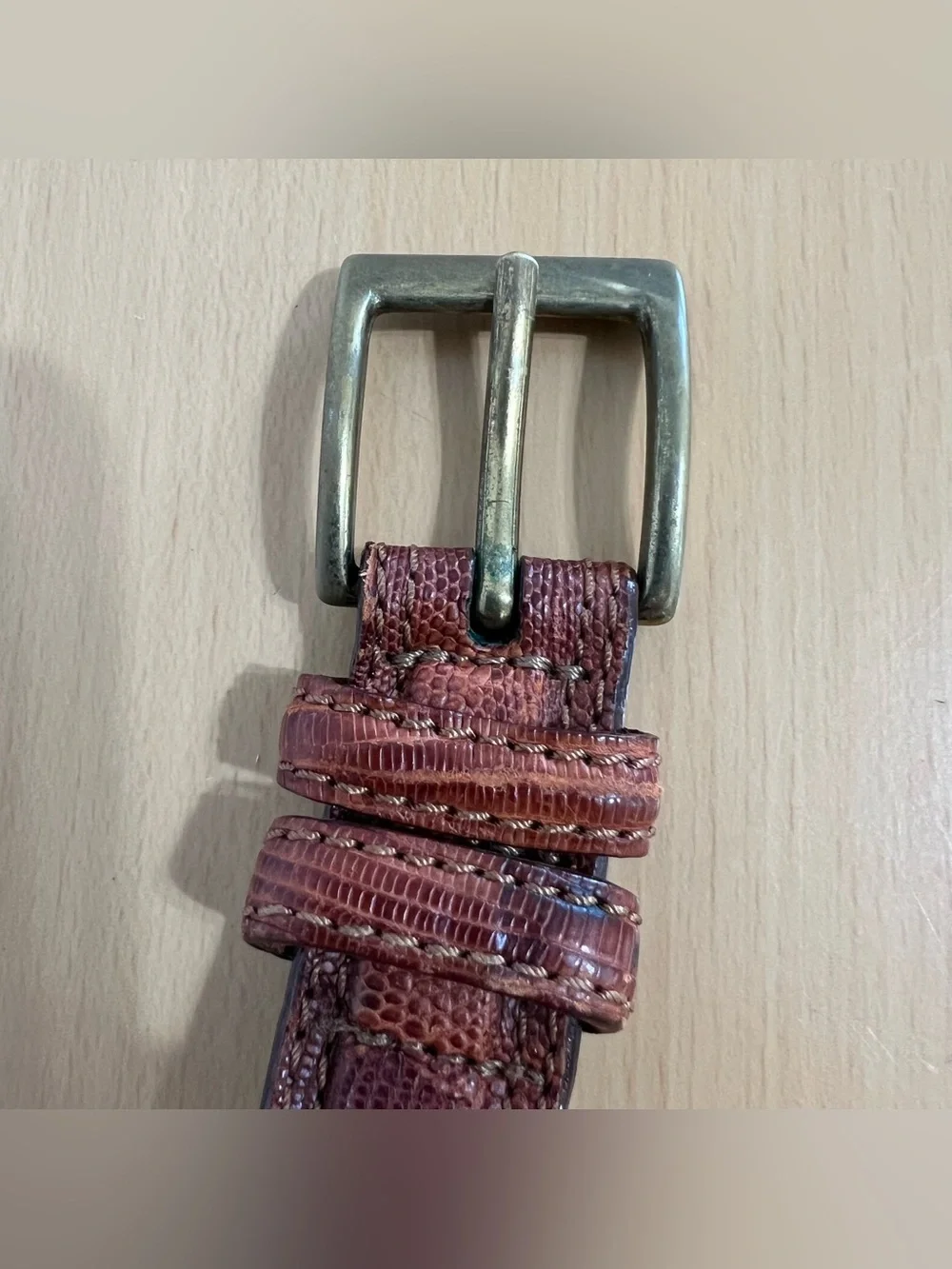 Vtg Giogio Armani Men's Brown Textured Leather Belt Size 70/28